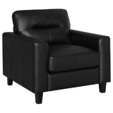Scotland 3-piece Faux Leather Upholstered Sofa Set Black | 3-piece | 504664-S3