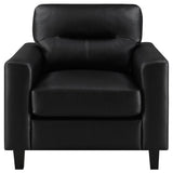 Scotland 3-piece Faux Leather Upholstered Sofa Set Black | 3-piece | 504664-S3
