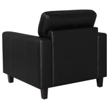 Scotland 3-piece Faux Leather Upholstered Sofa Set Black | 3-piece | 504664-S3