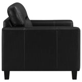Scotland 3-piece Faux Leather Upholstered Sofa Set Black | 3-piece | 504664-S3