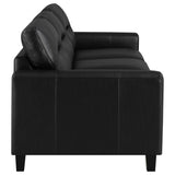 Scotland Faux Leather Upholstered Track Arm Sofa Black