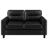 Scotland Faux Leather Upholstered Track Arm Loveseat Black | Black | 504665