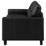 Scotland Faux Leather Upholstered Track Arm Loveseat Black | Black | 504665