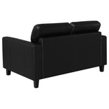 Scotland Faux Leather Upholstered Track Arm Loveseat Black | Black | 504665