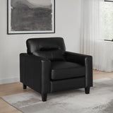 Scotland Faux Leather Upholstered Track Arm Chair Black | Black | 504666