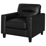 Scotland Faux Leather Upholstered Track Arm Chair Black | Black | 504666