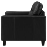 Scotland Faux Leather Upholstered Track Arm Chair Black | Black | 504666