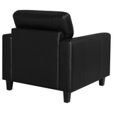 Scotland Faux Leather Upholstered Track Arm Chair Black | Black | 504666