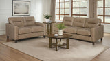 Scotland 2-piece Faux Leather Upholstered Sofa Set Brown | Brown | 504667-S2