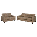 Scotland 2-piece Faux Leather Upholstered Sofa Set Brown | Brown | 504667-S2