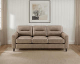 Scotland Faux Leather Upholstered Track Arm Sofa Brown | Brown | 504667