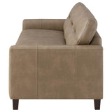 Scotland Faux Leather Upholstered Track Arm Sofa Brown | Brown | 504667