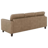 Scotland Faux Leather Upholstered Track Arm Sofa Brown | Brown | 504667