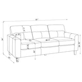 Scotland Faux Leather Upholstered Track Arm Sofa Brown | Brown | 504667