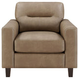 Scotland Faux Leather Upholstered Track Arm Chair Brown | Brown | 504669