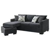 Storey Upholstered Sleeper Sectional Chaise Sofa Dark Grey | Grey | Dark Grey | 504777