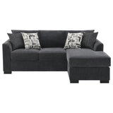 Storey Upholstered Sleeper Sectional Chaise Sofa Dark Grey | Grey | Dark Grey | 504777