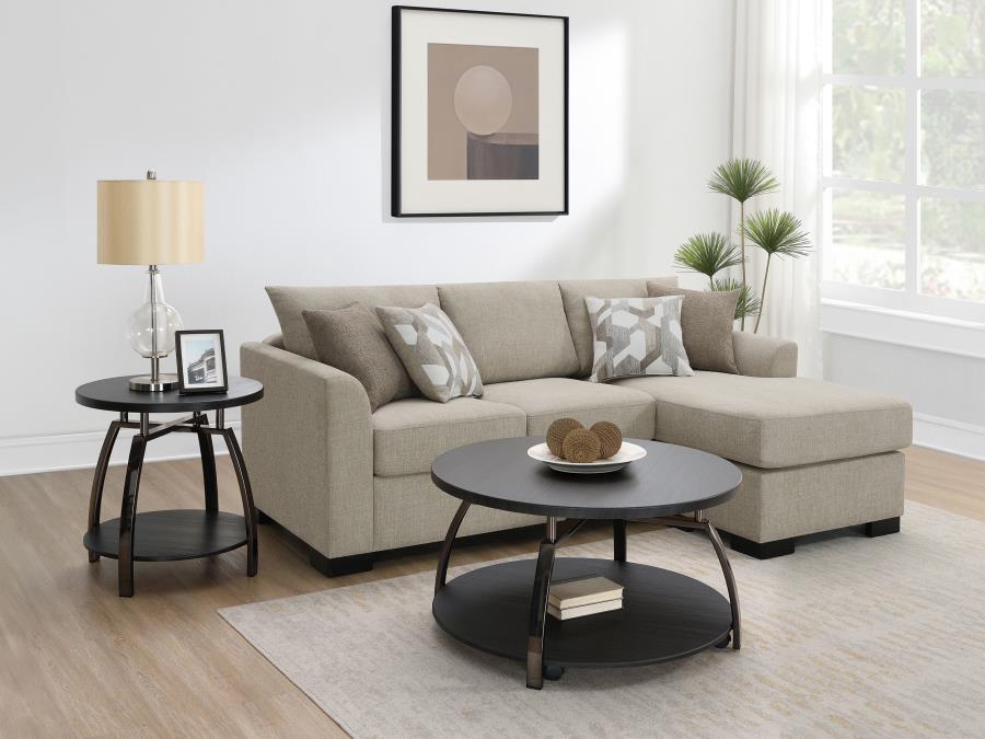 Storey Upholstered Sleeper Sectional Chaise Sofa Camel | Beige | Camel | 504778