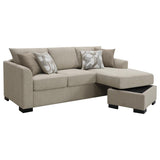 Storey Upholstered Sleeper Sectional Chaise Sofa Camel | Beige | Camel | 504778