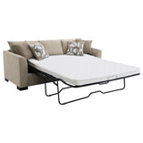Storey Upholstered Sleeper Sectional Chaise Sofa Camel | Beige | Camel | 504778