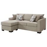 Storey Upholstered Sleeper Sectional Chaise Sofa Camel | Beige | Camel | 504778