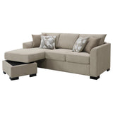 Storey Upholstered Sleeper Sectional Chaise Sofa Camel | Beige | Camel | 504778