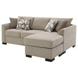 Storey Upholstered Sleeper Sectional Chaise Sofa Camel | Beige | Camel | 504778