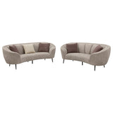 Ellorie 2-piece Upholstered Curved Sofa Set Beige | Beige | 504837-S2