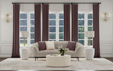 Ellorie Upholstered Channel Back Curved Sofa Beige | Full | Beige | 504837