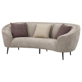 Ellorie Upholstered Channel Back Curved Sofa Beige | Full | Beige | 504837