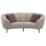 Ellorie Upholstered Channel Back Curved Loveseat Beige | Beige | 504838