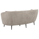 Ellorie Upholstered Channel Back Curved Loveseat Beige | Beige | 504838