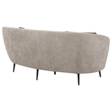 Ellorie Upholstered Channel Back Curved Loveseat Beige | Beige | 504838