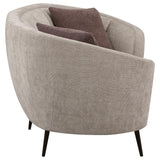 Ellorie Upholstered Channel Back Curved Loveseat Beige | Beige | 504838