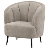 Ellorie Upholstered Channel Back Curved Chair Beige | Beige | 504839