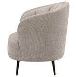 Ellorie Upholstered Channel Back Curved Chair Beige | Beige | 504839