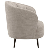 Ellorie Upholstered Channel Back Curved Chair Beige | Beige | 504839