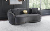 Brookside Velvet Upholstered Curved Sofa Dark Grey | Grey | Dark Grey | 504844