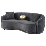 Brookside Velvet Upholstered Curved Sofa Dark Grey | Grey | Dark Grey | 504844