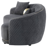 Brookside Velvet Upholstered Curved Sofa Dark Grey | Grey | Dark Grey | 504844
