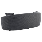 Brookside Velvet Upholstered Curved Sofa Dark Grey | Grey | Dark Grey | 504844