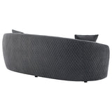 Brookside Velvet Upholstered Curved Sofa Dark Grey | Grey | Dark Grey | 504844
