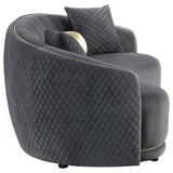 Brookside Velvet Upholstered Curved Sofa Dark Grey | Grey | Dark Grey | 504844