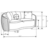 Brookside Velvet Upholstered Curved Sofa Dark Grey | Grey | Dark Grey | 504844