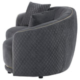 Brookside Velvet Upholstered Curved Loveseat Dark Grey | Grey | Dark Grey | 504845