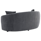 Brookside Velvet Upholstered Curved Loveseat Dark Grey | Grey | Dark Grey | 504845