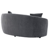 Brookside Velvet Upholstered Curved Loveseat Dark Grey | Grey | Dark Grey | 504845