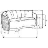 Brookside Velvet Upholstered Curved Loveseat Dark Grey | Grey | Dark Grey | 504845