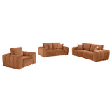 Burnett 3-piece Chenille Upholstered Sofa Set Burnt Orange | Orange | Burnt Orange | 504951-S3