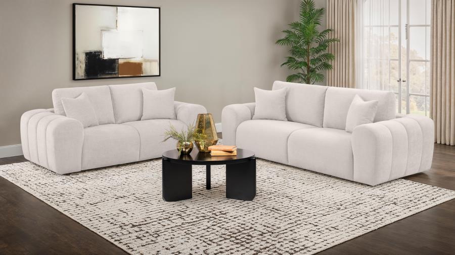 Burnett 2-piece Chenille Upholstered Sofa Set Ivory | Ivory | 504955-S2